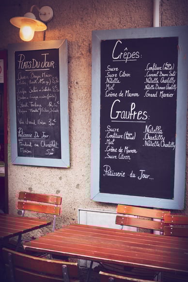 Chalkboard Menu on Wall
