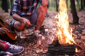 Volunteers at a bonfire school fundraiser event