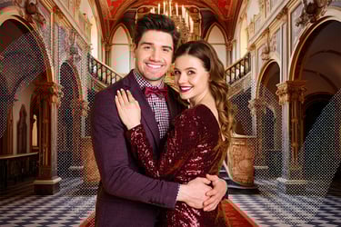 Couple at prom posing together