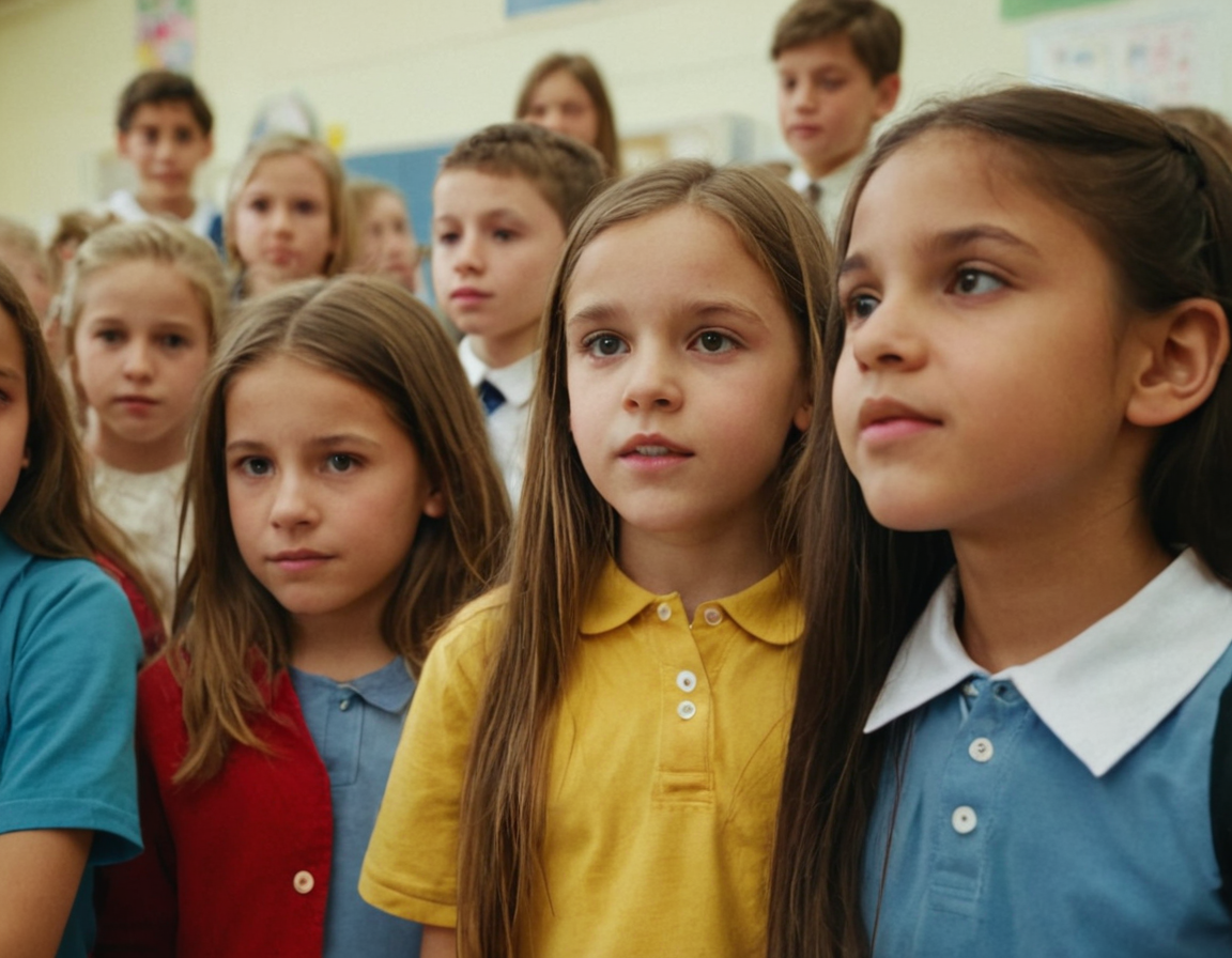 Young K-12 Kids assembled for a school fundraiser-1