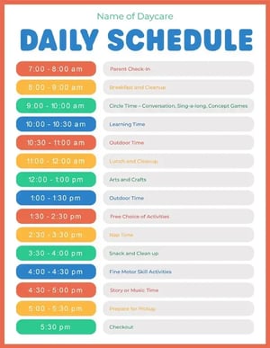 Daily Schedule template