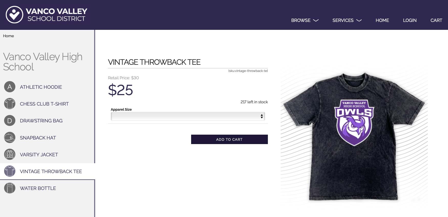 RevTrak spirit wear store example