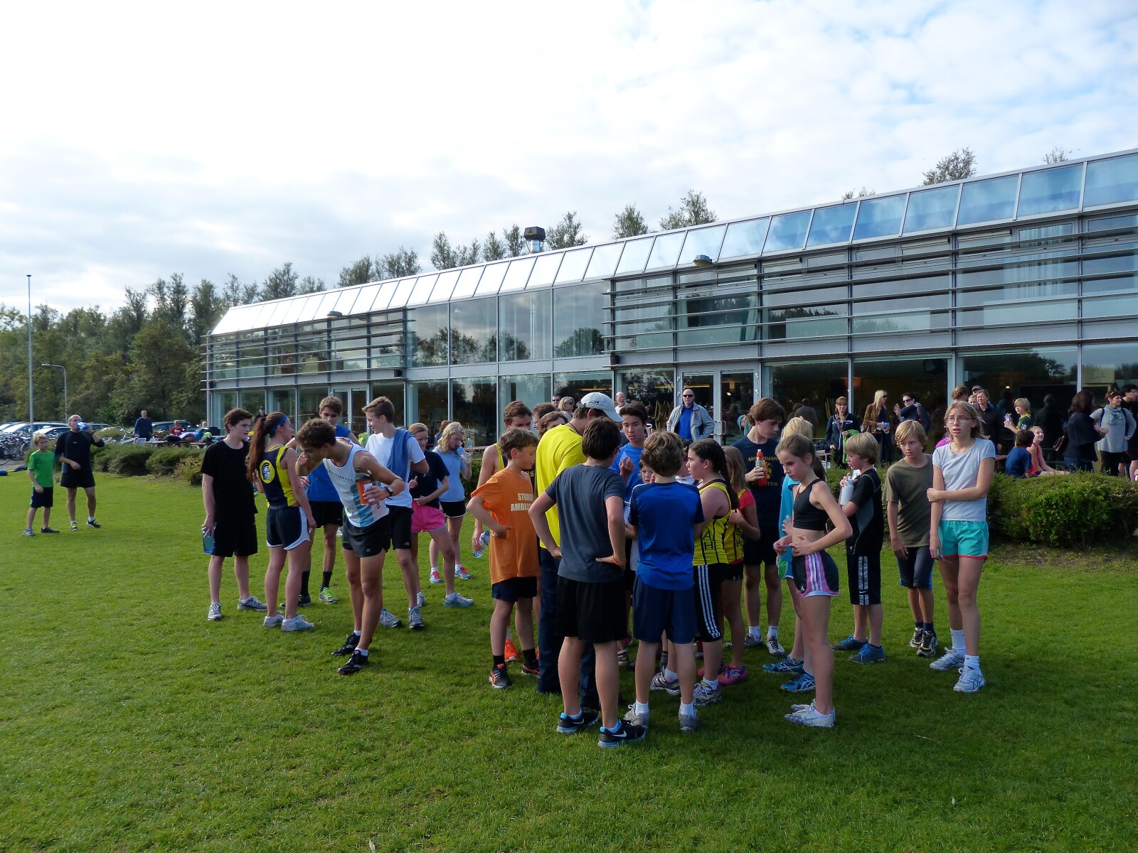 A group of students at a school fundraiser