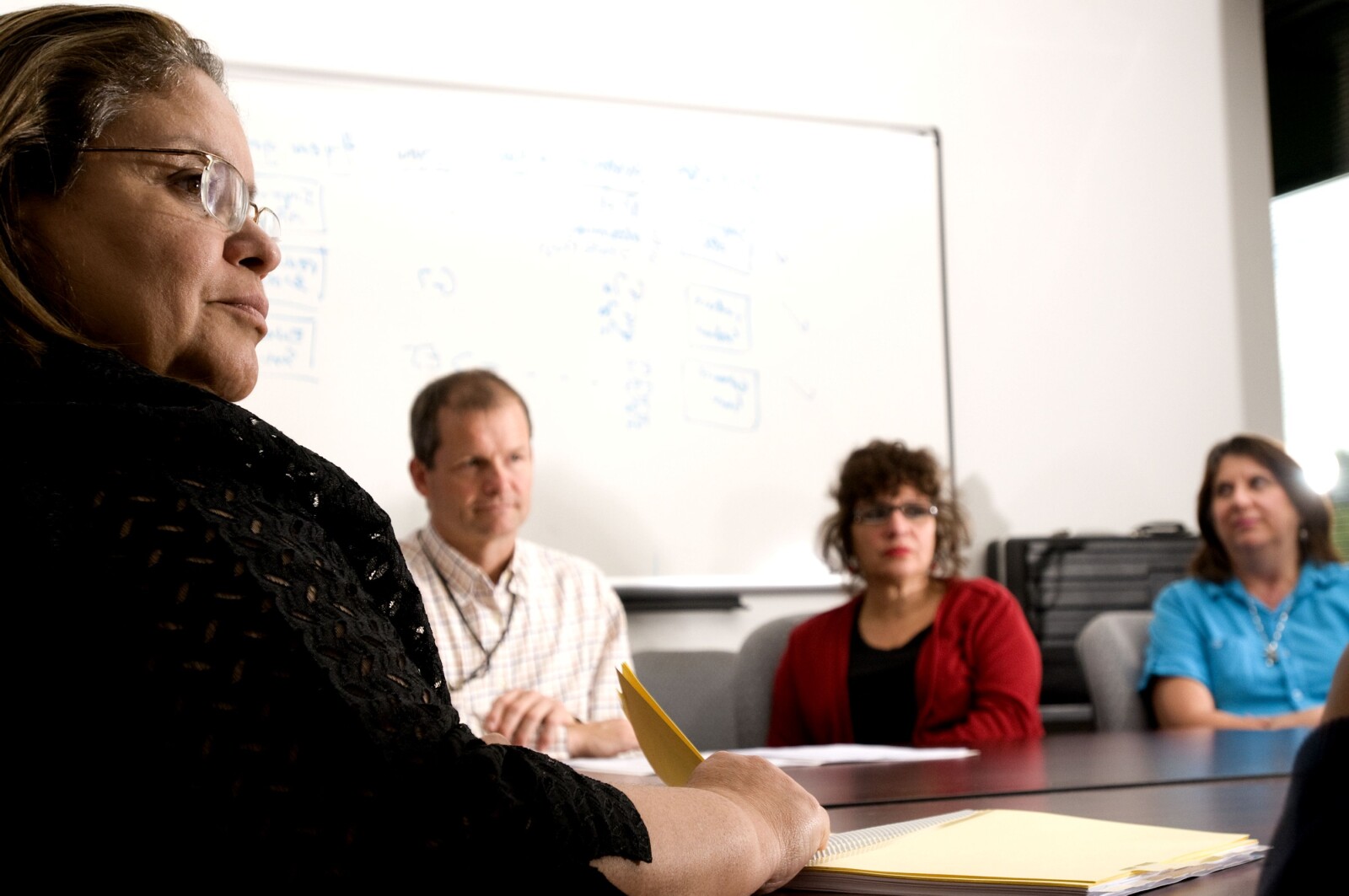 A schools financial team discussing financial management