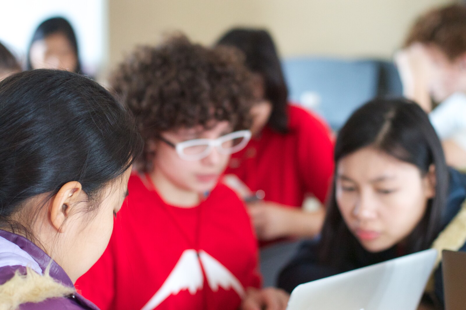 Group of students participating in school fundraiser event