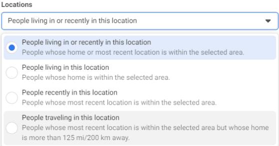 Daycare Advertising Blog Screenshot- Facebook Location Preferences