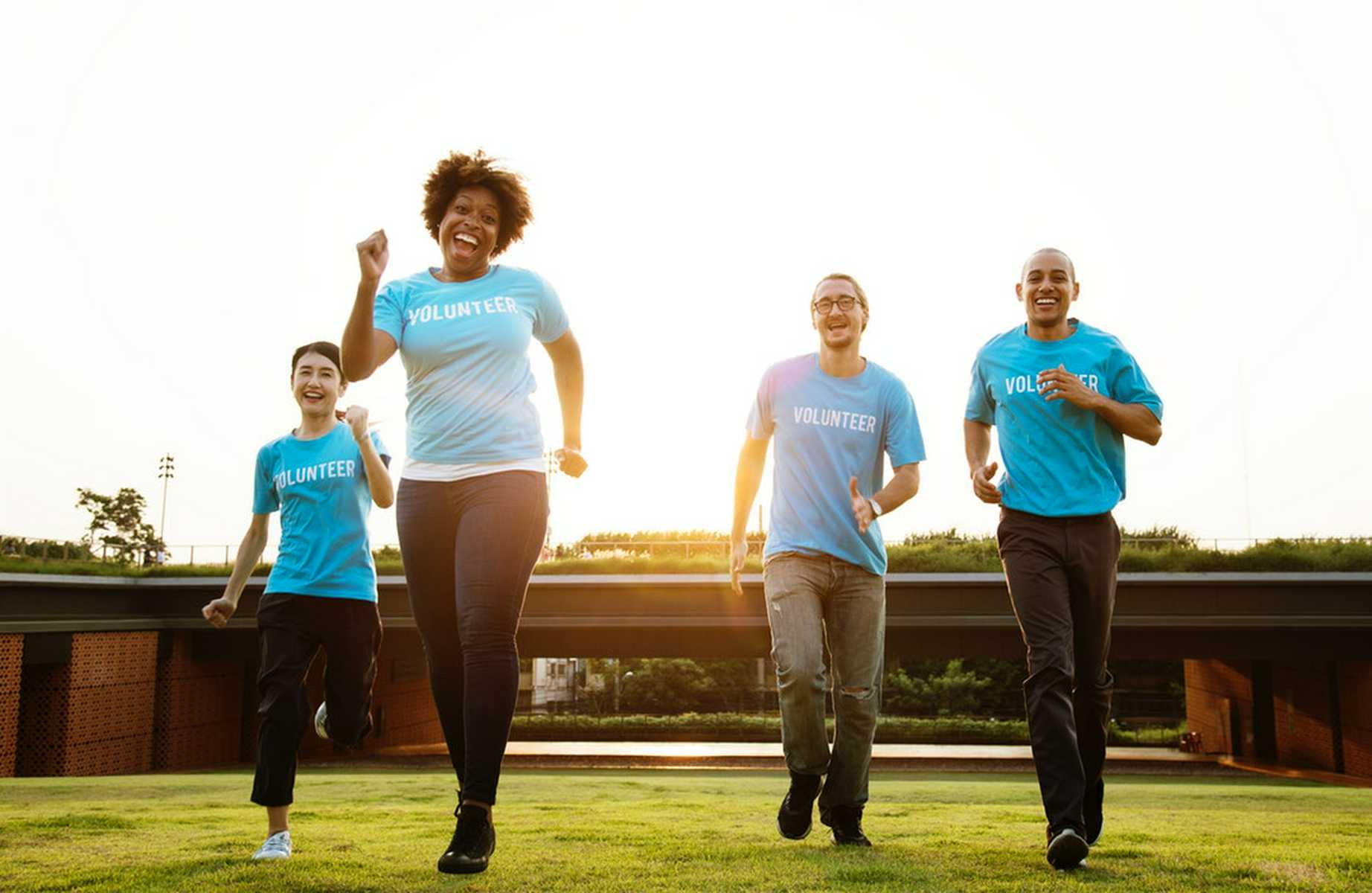 Parents working at a school walk-a-thon fundraiser