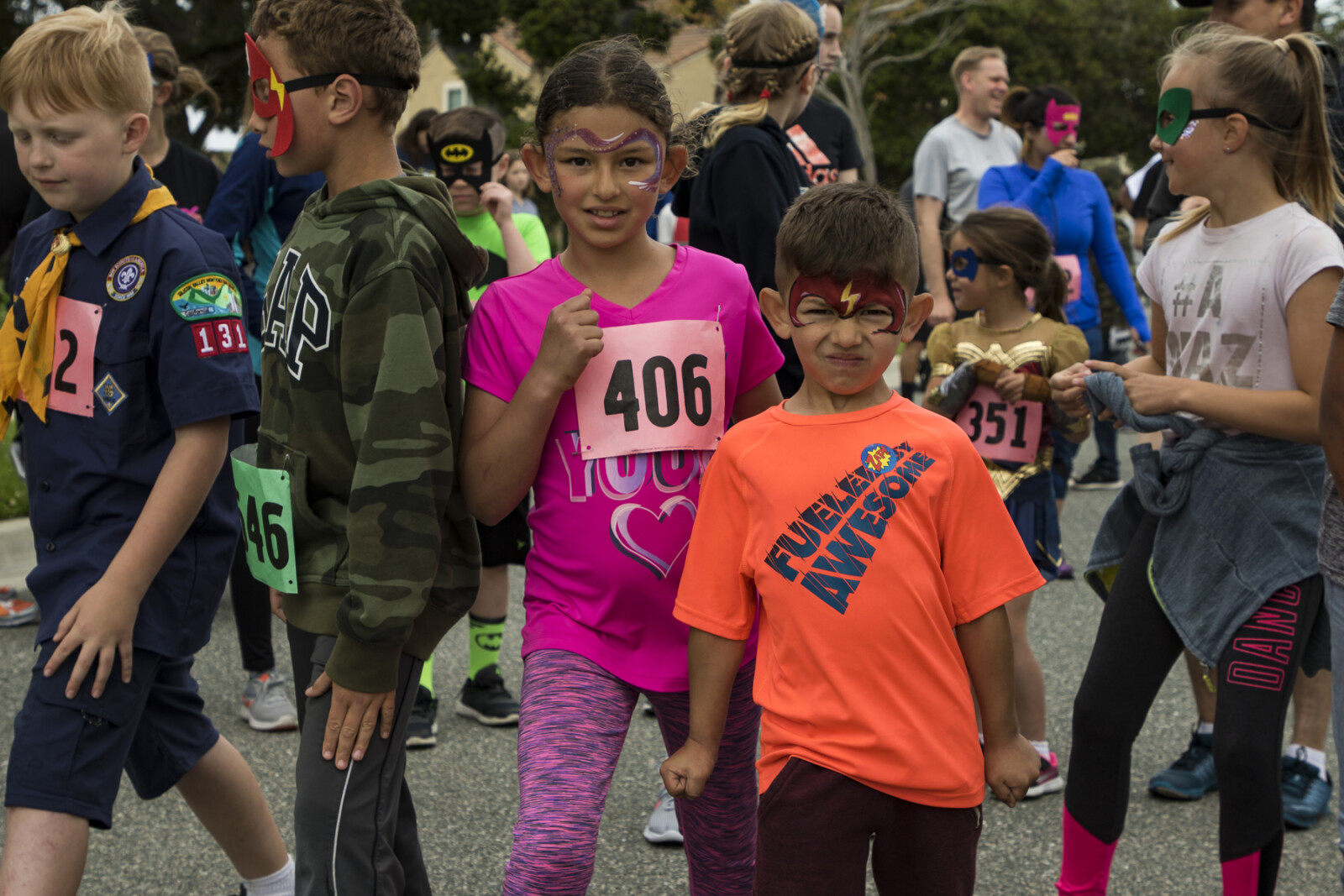 Students at a fair-themed school fundraiser